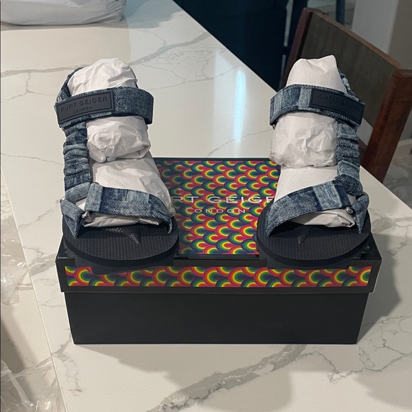 Kurt Geiger Blue Denim Women's Sandals - Picture 7 of 8